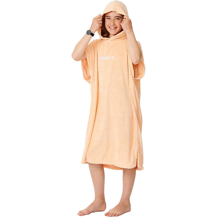 2024 Rip Curl Girls Classic Surf Hooded Towel Change Robe / Poncho 00CGTO - Peach